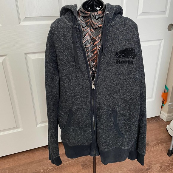 Roots Other - Roots Canada Grey Marbled Hooded Zip Up Sweatjacket